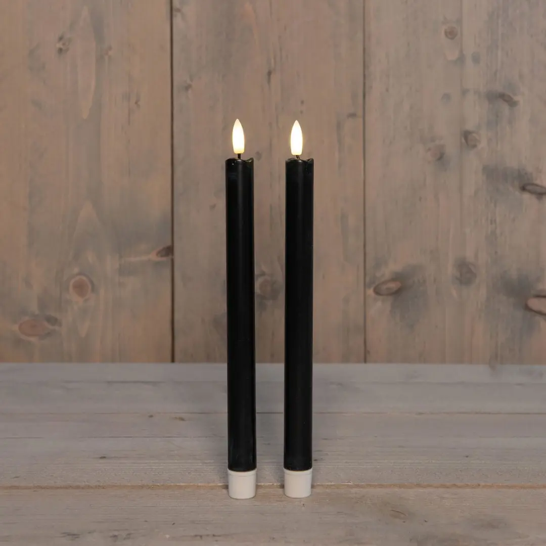 Anna's Collection LED Dinerkaars 25cm - 2 Stuks - Zwart - afbeelding 3 van 4