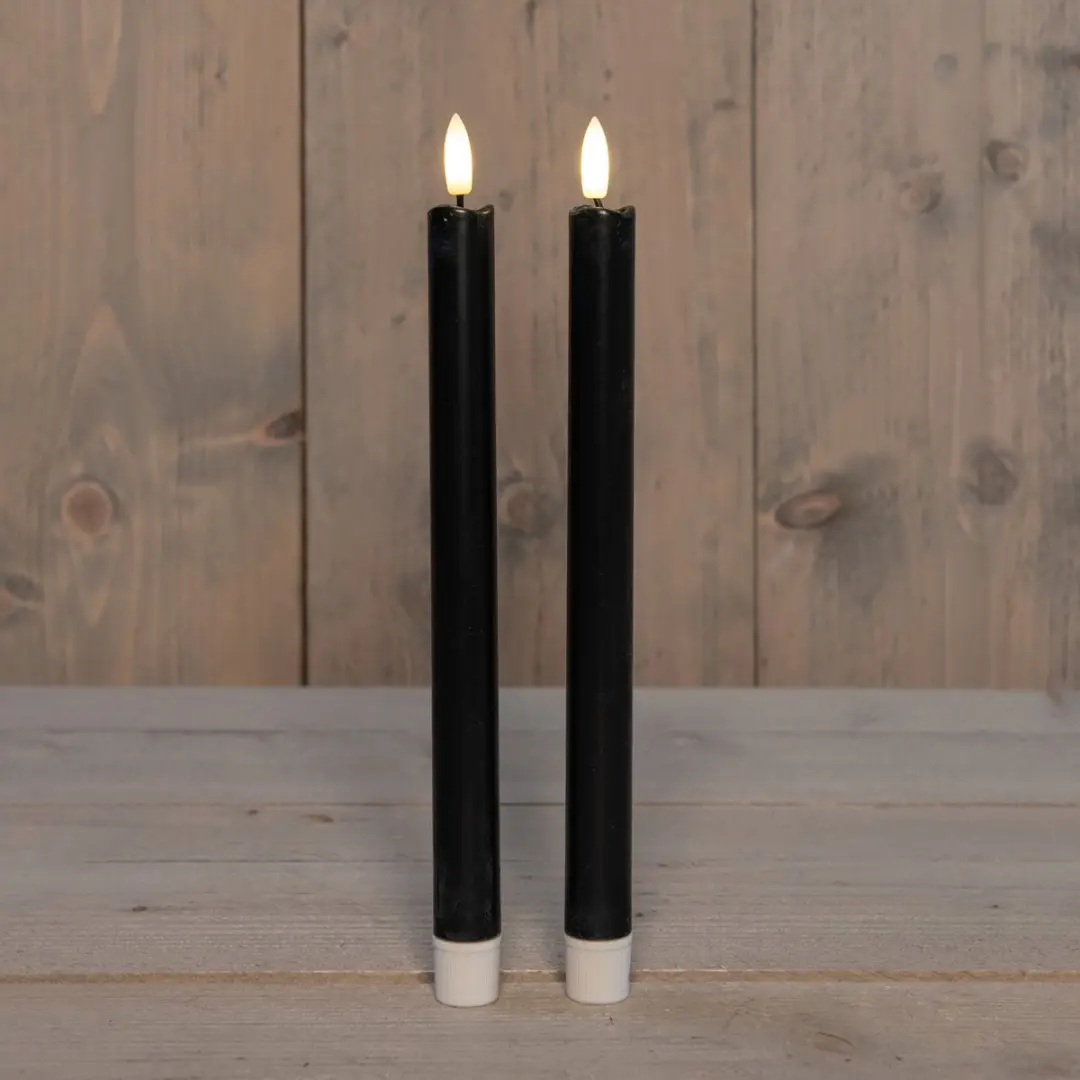 Anna's Collection LED Dinerkaars 25cm - 2 Stuks - Zwart - afbeelding 2 van 4