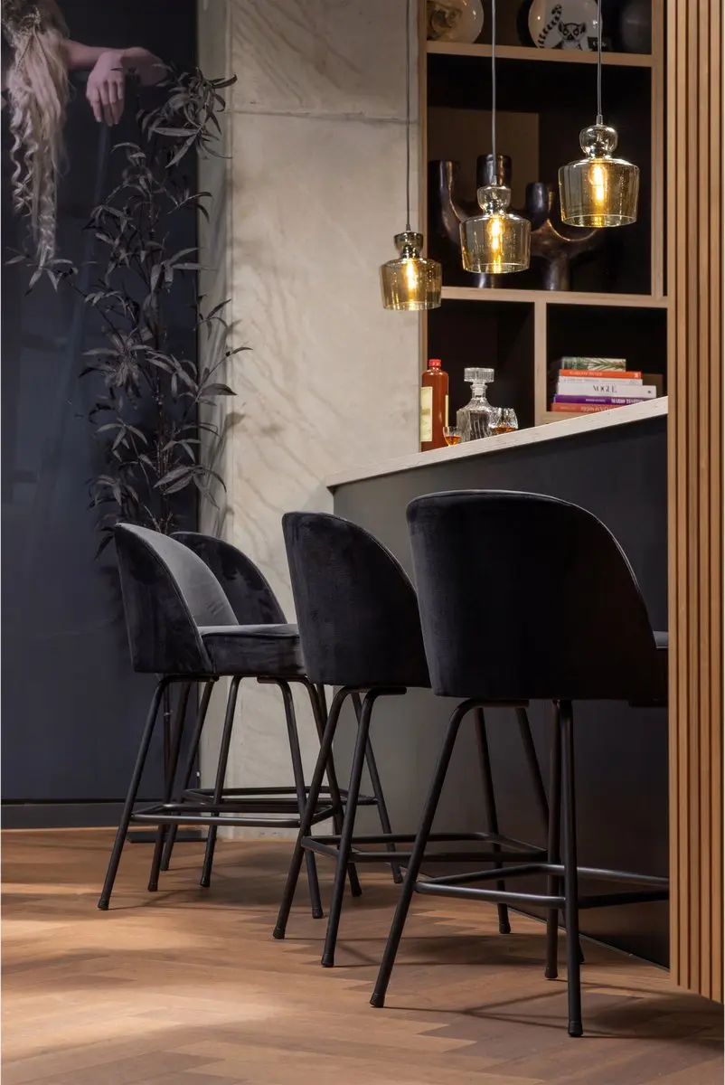 WOOOD Vogue Barstoel H65 - Zwart - afbeelding 4 van 6