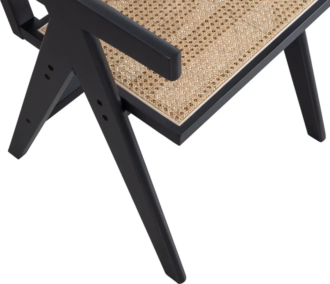 WOOOD Gunn Eetkamerstoel Rattan - Zwart - afbeelding 6 van 6