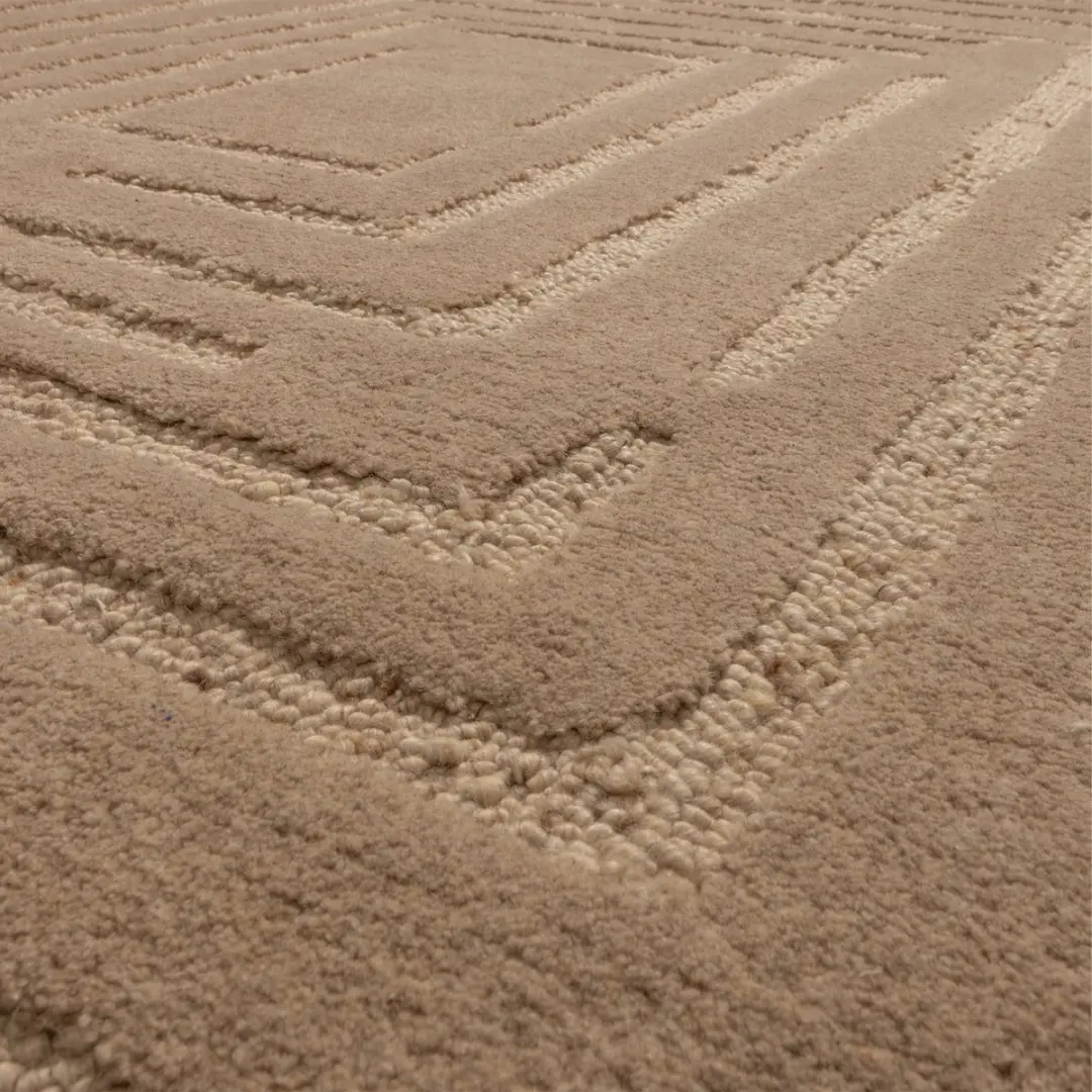 WOOOD Alicia Vloerkleed Wol 170x240cm - Zand - afbeelding 2 van 6