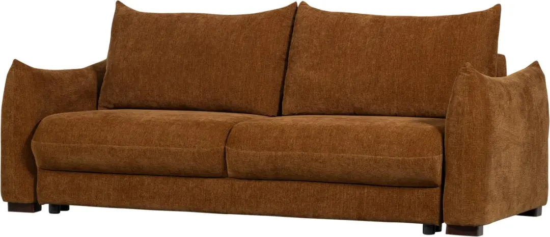 WOOOD Jonne 3-Zits Slaapbank - Chennile - Bruin - 92x233x105