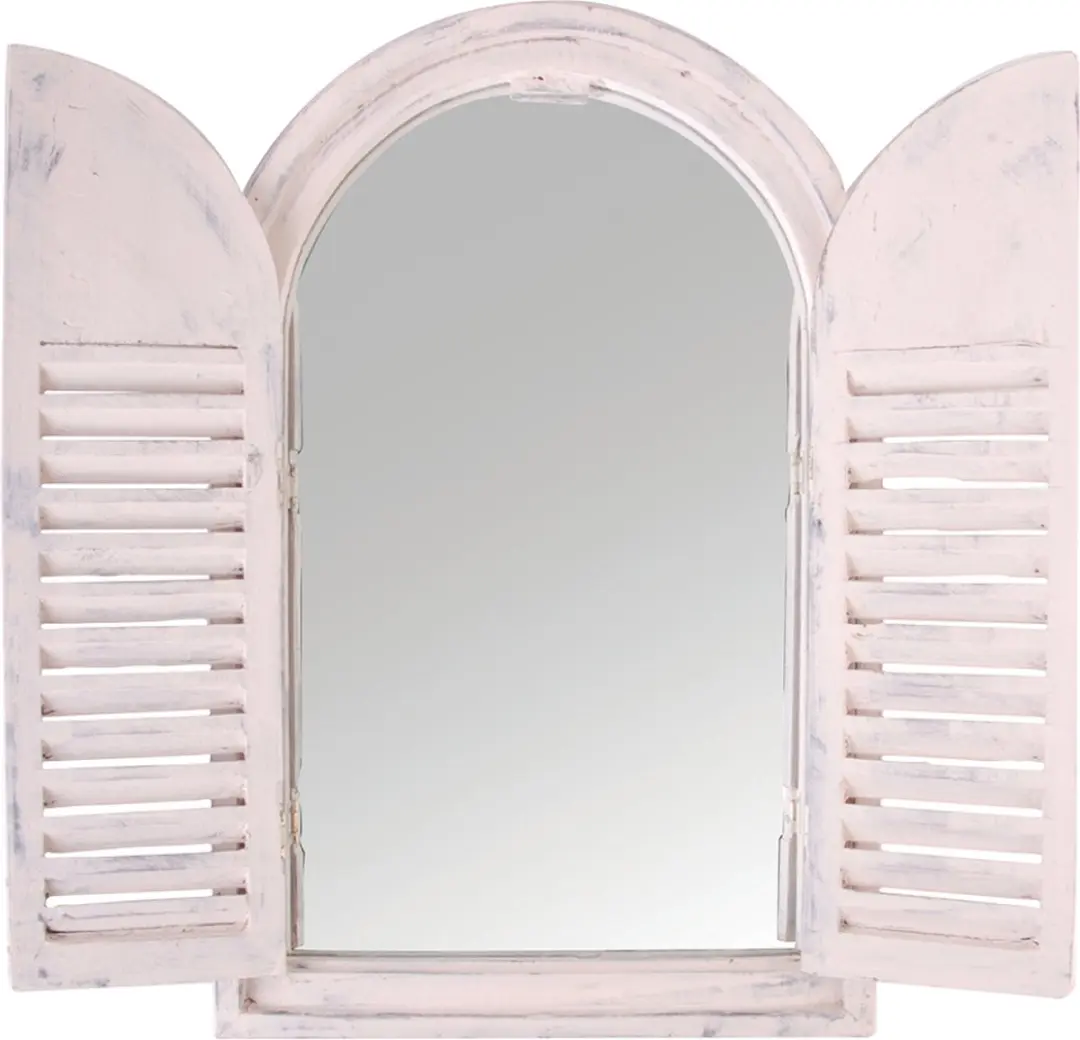 Brocante Tuinspiegel met Witte Luiken