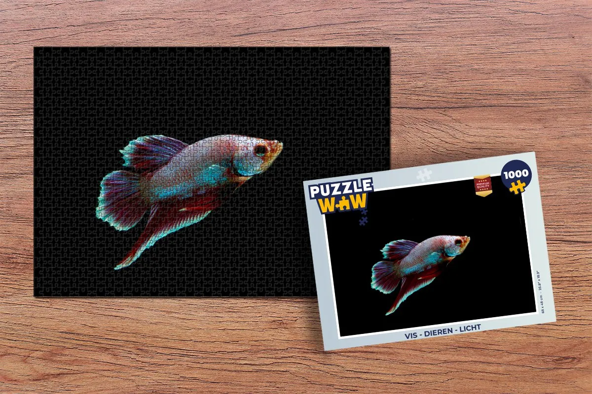 PuzzleWow Vis Dieren Licht Legpuzzel 1000 Stuks - Multicolor