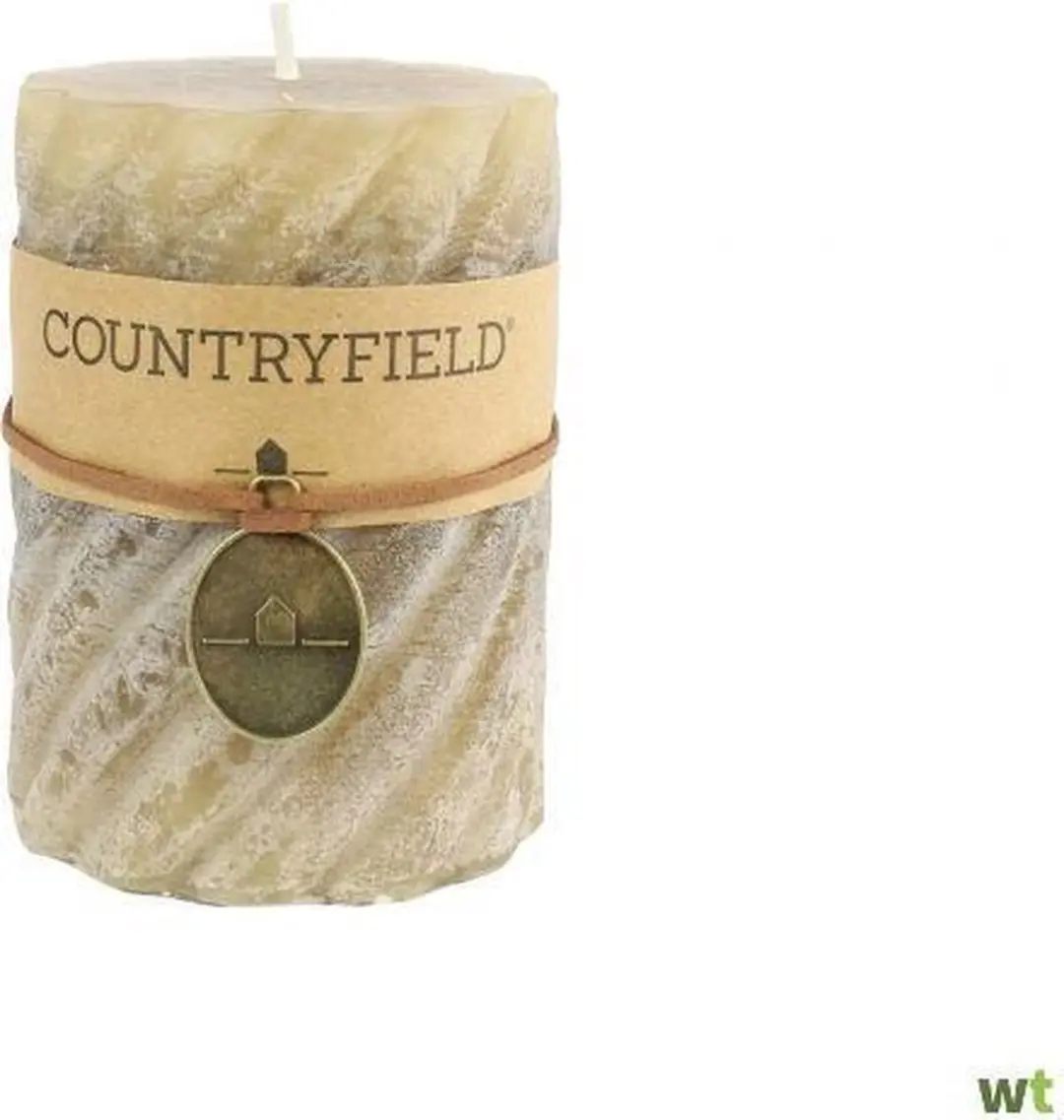 Kaars spiraal rond Tonnie M beige