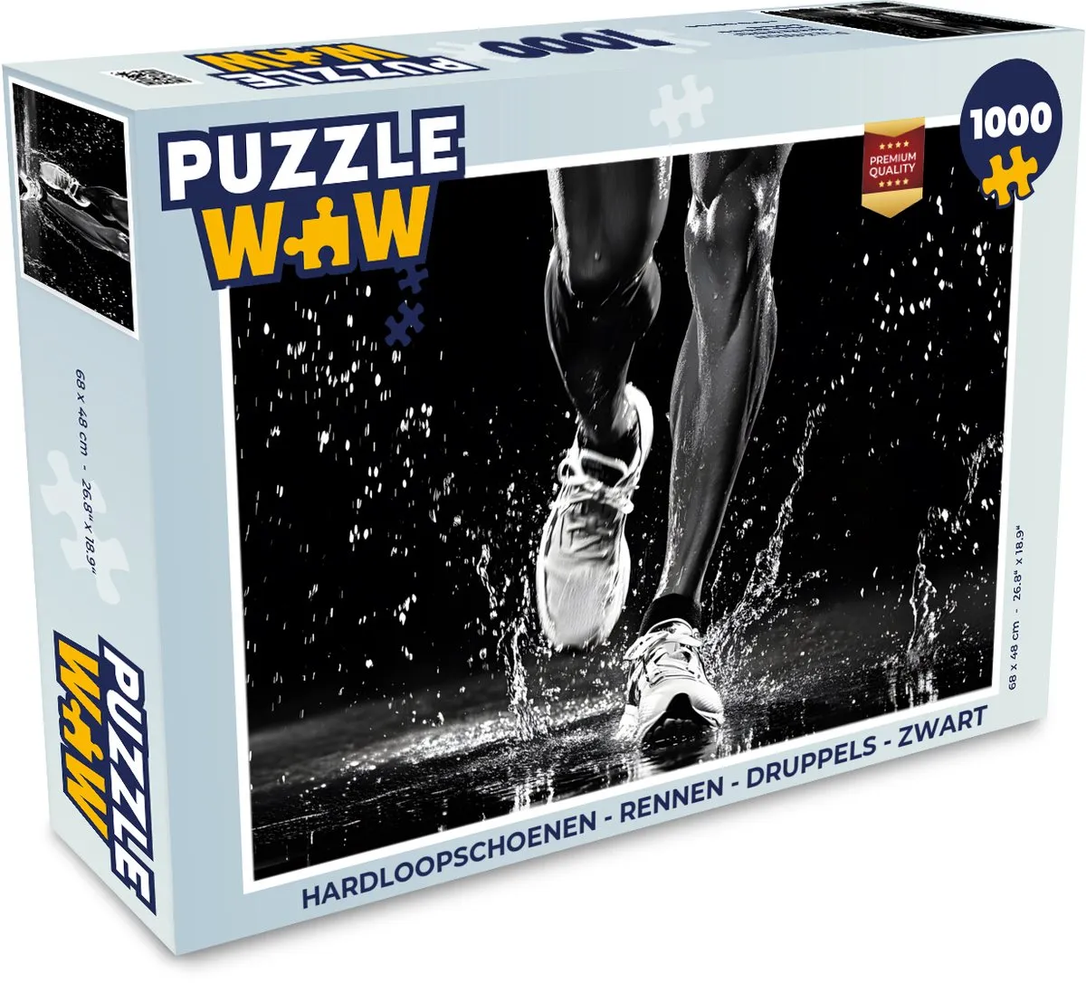PuzzleWow Hardloopschoenen Rennen Druppels - Puzzel 1000 Stuks - Zwart