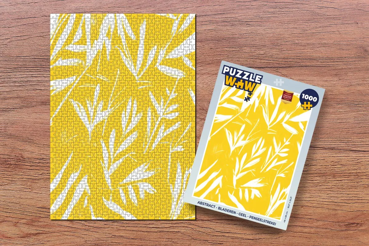 PuzzleWow Abstract Bladeren Legpuzzel 1000 Stuks - Geel