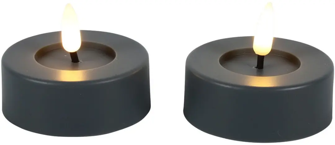 Countryfield Led Tealight Maxi Grijs - 2 Stuks - afbeelding 2 van 2