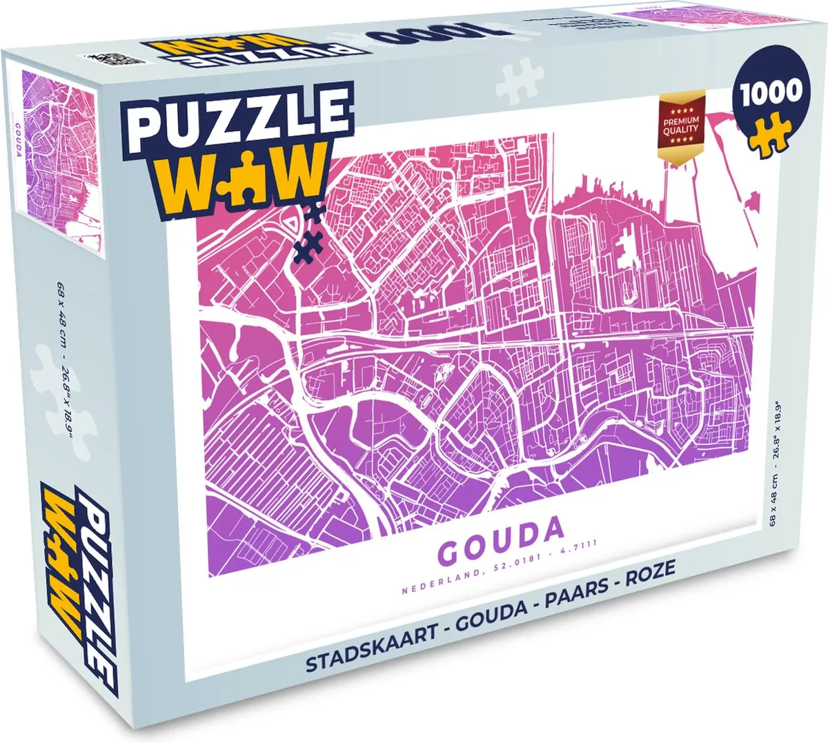 PuzzleWow Stadskaart Gouda Legpuzzel 1000 Stuks