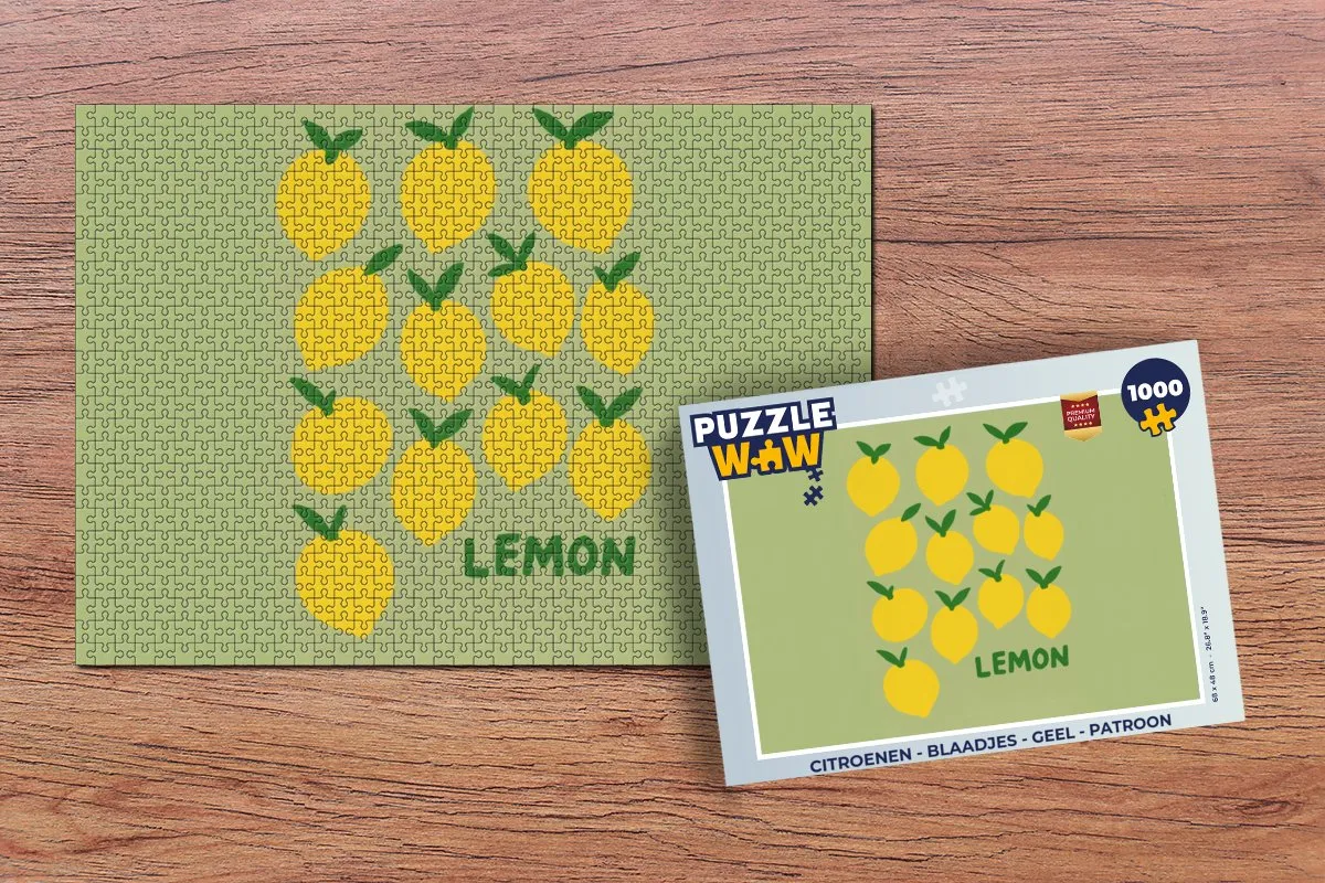PuzzleWow Citroenen Legpuzzel 1000 Stuks - Geel Patroon