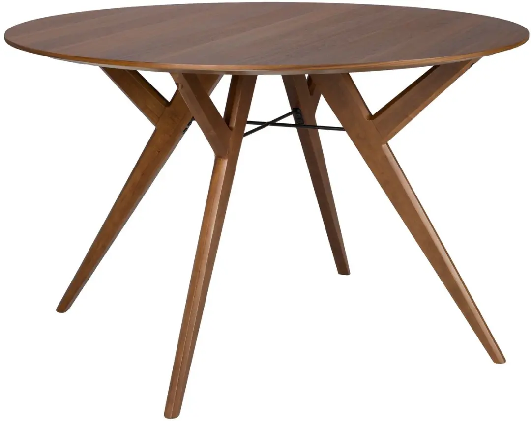 Zuiver IJver Eettafel Rond 120 cm Hout Walnoot - Bruin