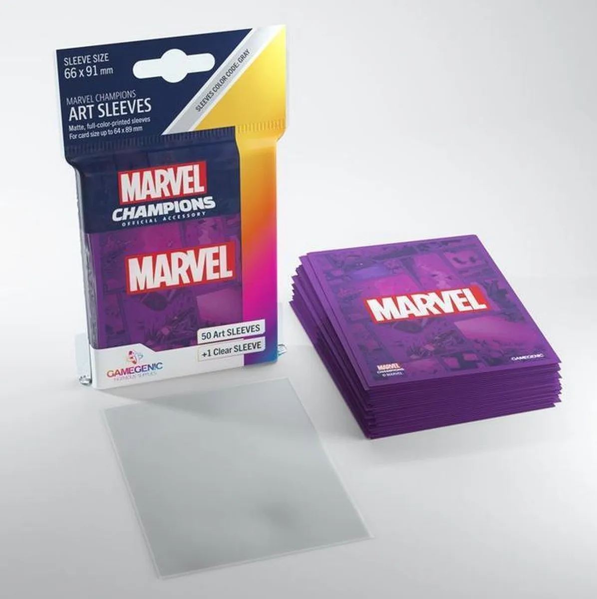 Marvel Champions Marvel Purple Board Game Sleeves 66x91mm - GGS10108ML