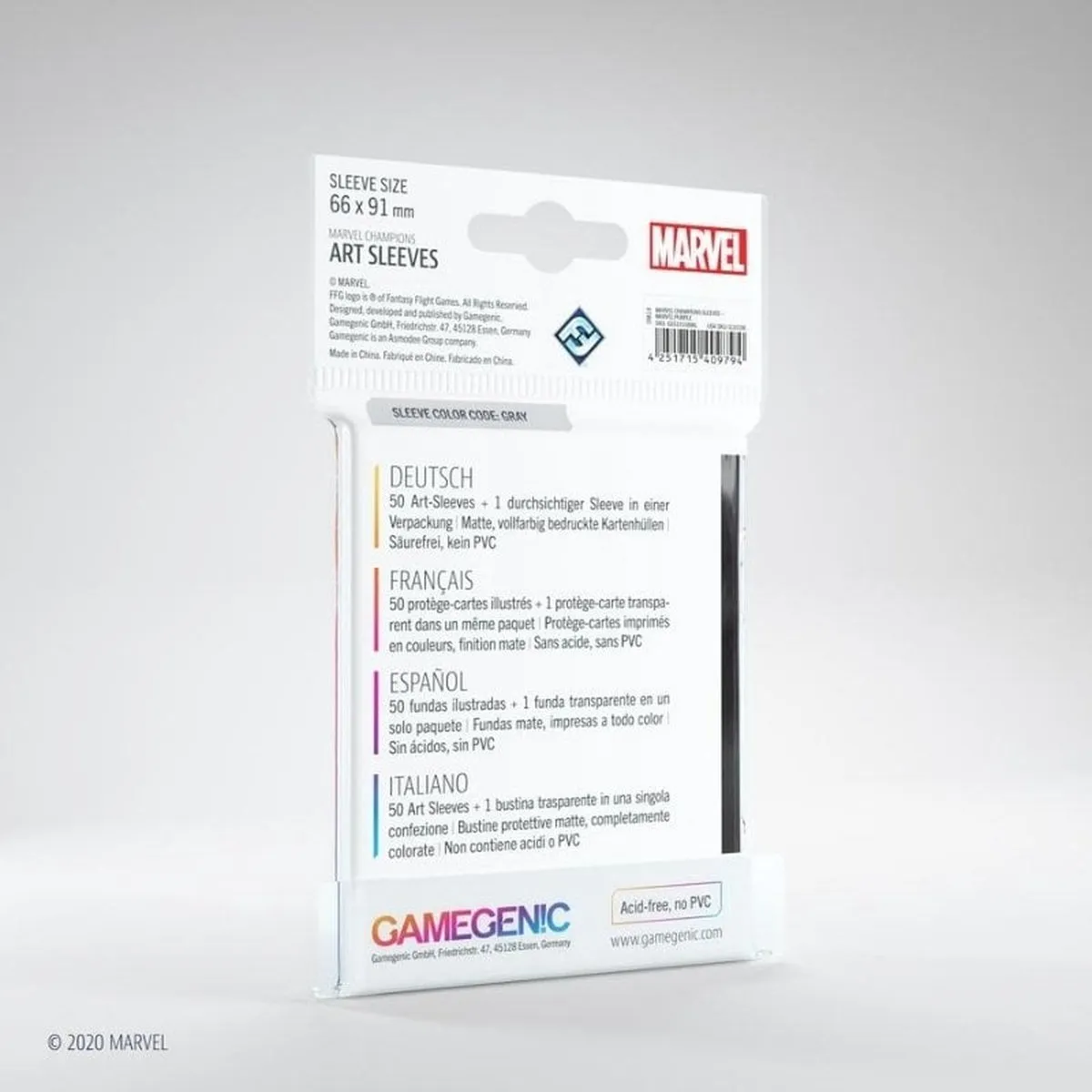 Marvel Champions Marvel Purple Board Game Sleeves 66x91mm - GGS10108ML