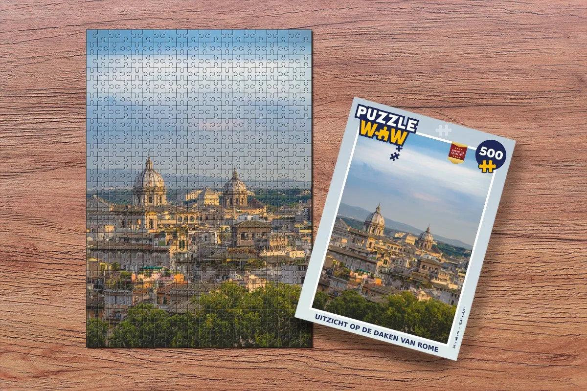 PuzzleWow Rome - Uitzicht Daken Legpuzzel 500 Stuks - Multicolor