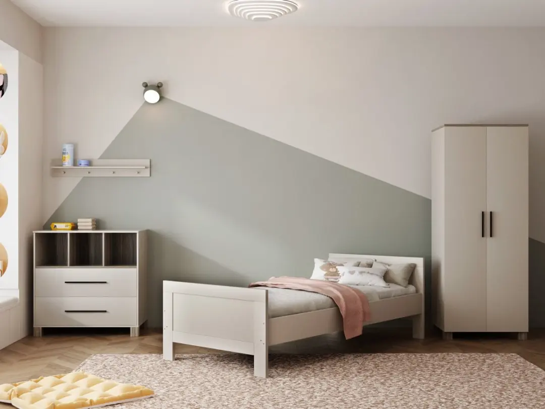 Born Lucky ® Tienerkamer Belmond Clay 3 Delig met Commode Geneve Clay en Kledin