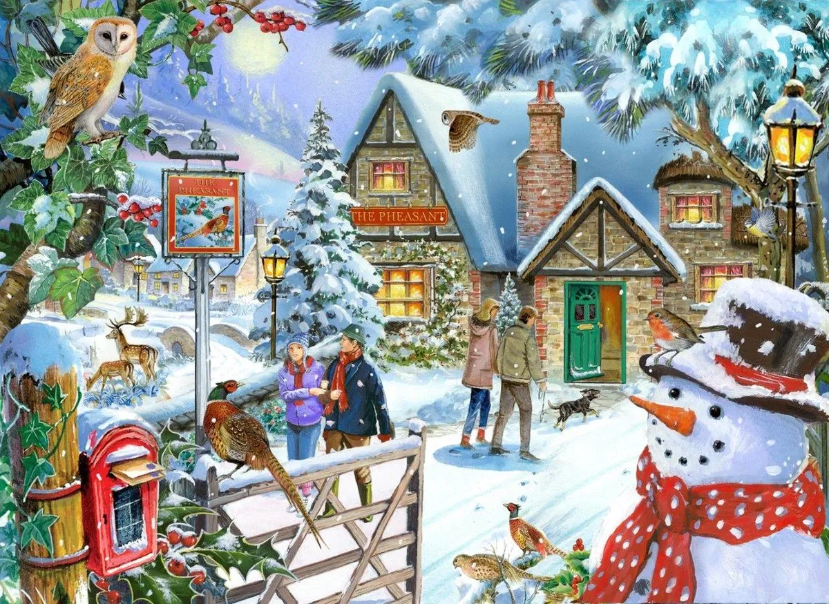 House Of Puzzles Snowman's View Legpuzzel 1000 Stuks - Redcastle Collectie - HP0513