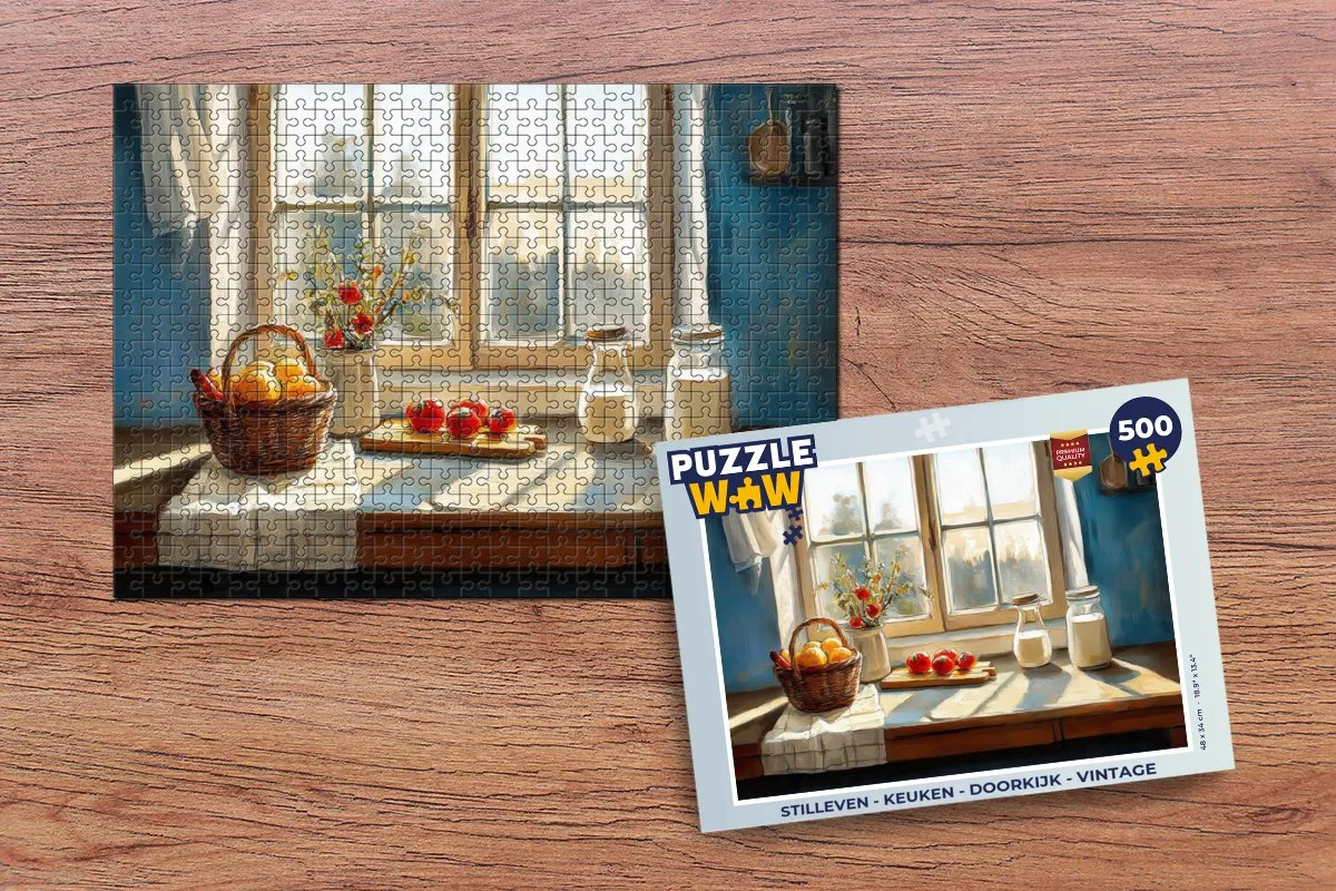 PuzzleWow Stilleven Keuken Legpuzzel 500 Stuks - Vintage