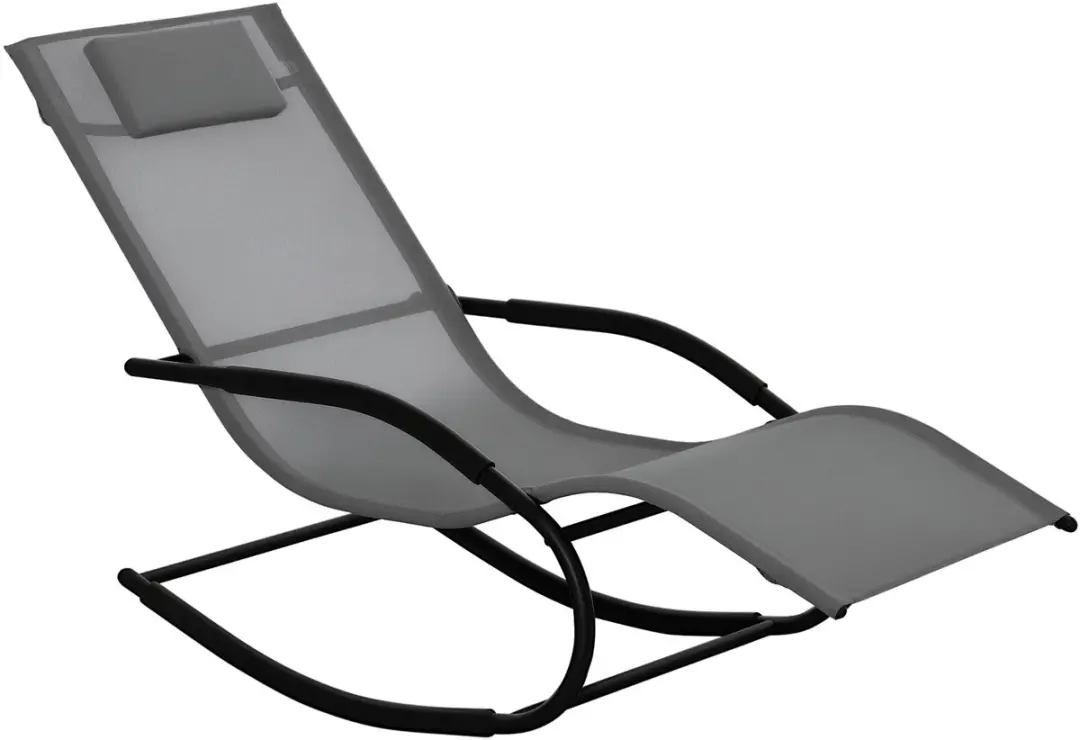 Outsunny schommelstoel van textiel, 63x160x88cm, grijs.