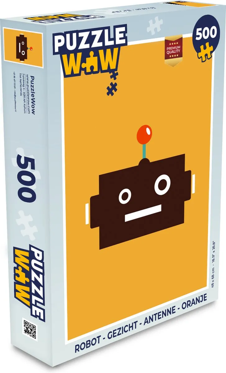 PuzzleWow Robot Gezicht 500 Stuks - Multicolor