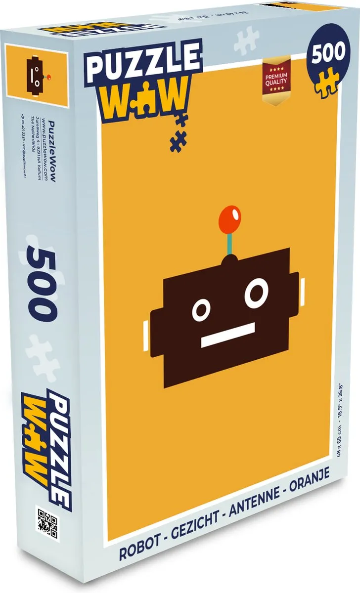 PuzzleWow Robot Gezicht 500 Stuks - Multicolor