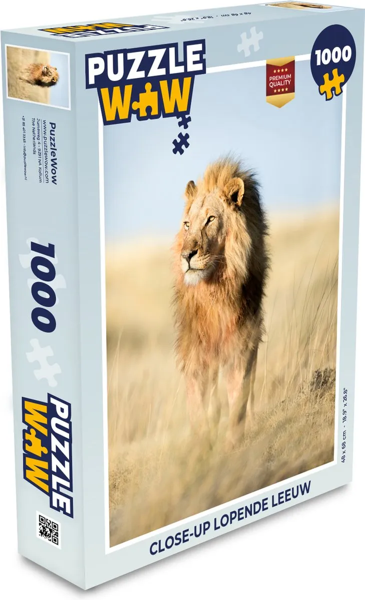 PuzzleWow Close-up Lopende Leeuw Legpuzzel 1000 Stuks