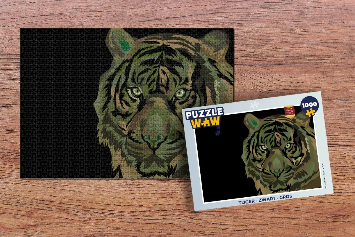 PuzzleWow Tijger Legpuzzel 1000 Stuks - Multicolor