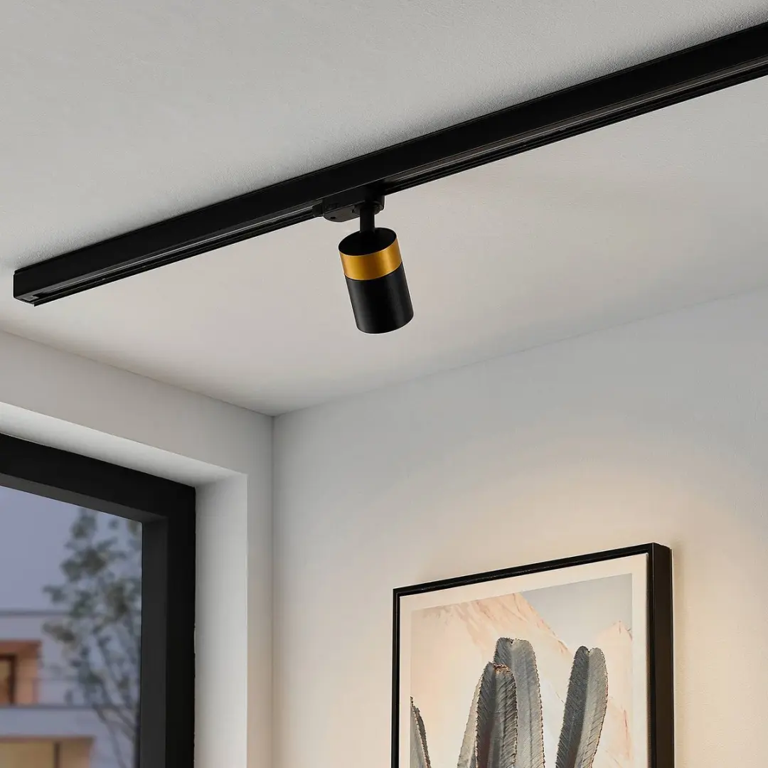 Arcchio Nikora Railverlichting - Zwart/Goud - afbeelding 2 van 6