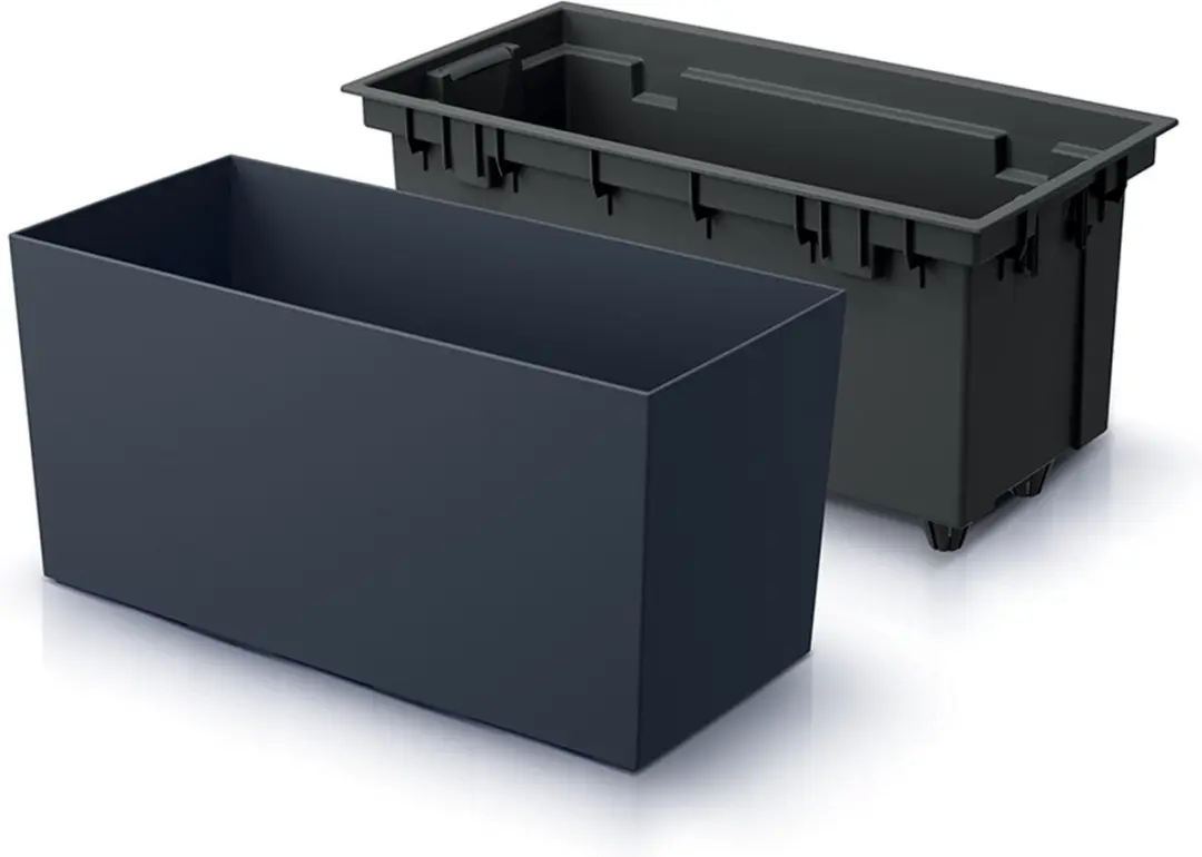 Prosperplast Urbi Case Bloempot 40cm - Antraciet - afbeelding 2 van 2