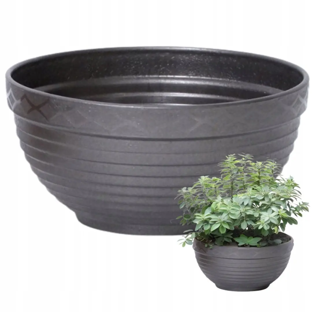 Grijze Matten Ronde Plantenbak 34cm