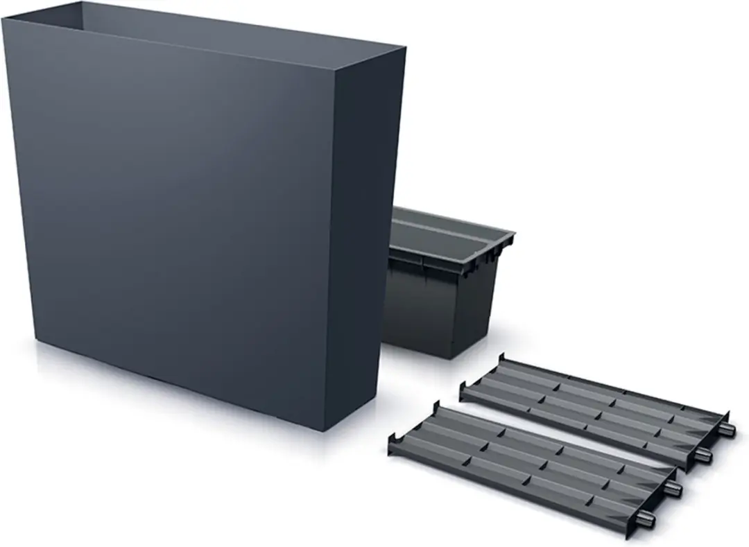 Prosperplast Urbi Case Tower Bloempot - Antraciet - afbeelding 2 van 2