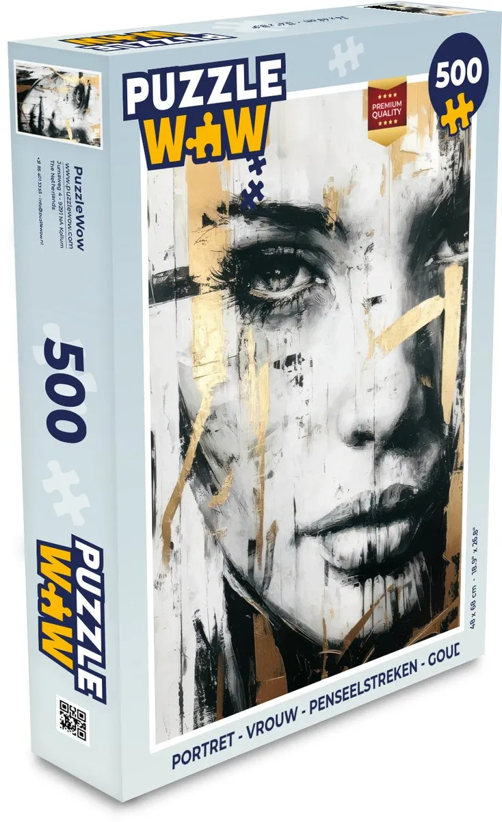 PuzzleWow Portret Vrouw Penseelstreken Legpuzzel 500 Stuks