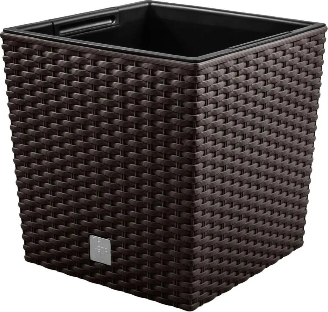 Prosperplast Rato Low Plantenpot 32x32x33cm - Bruin - afbeelding 6 van 6