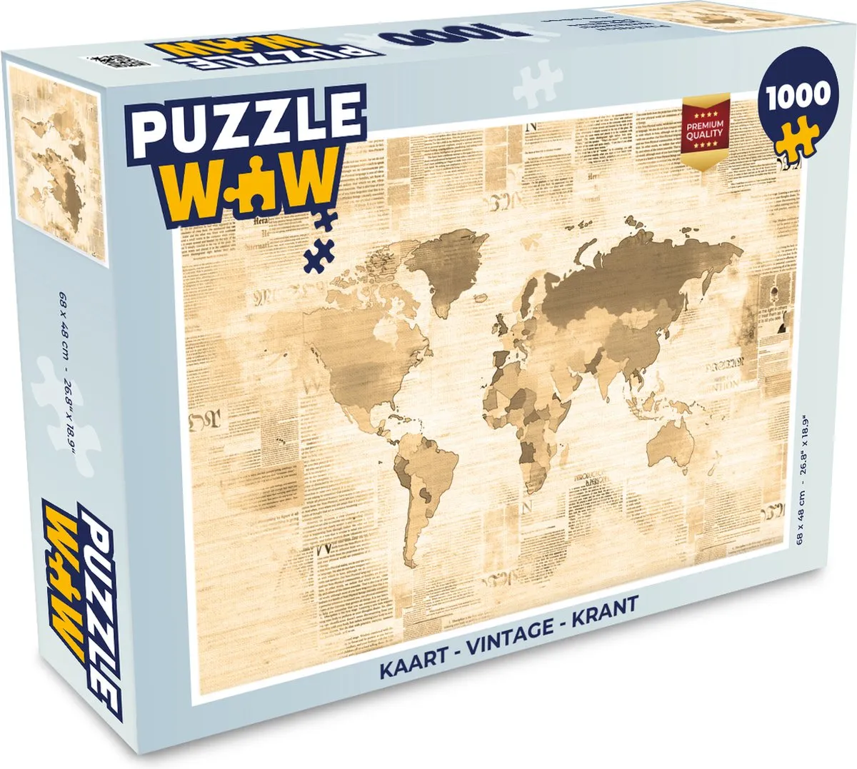 PuzzleWow Vintage Krant Legpuzzel 1000 Stuks