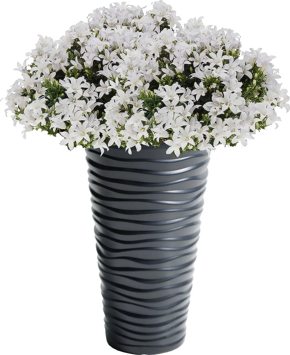 Prosperplast Sand Bloempot 45L - Antraciet - D39xH75cm - afbeelding 2 van 4