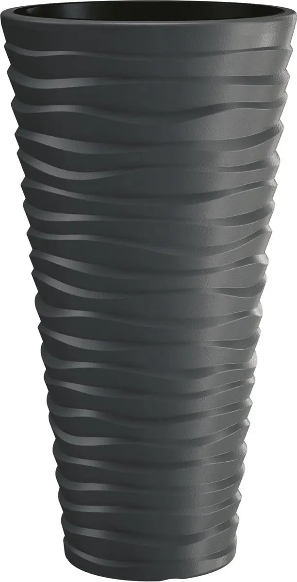 Bloempot Buiten Hoog Rond Sand Slim 40cm ANTRACIET Prosperplast
