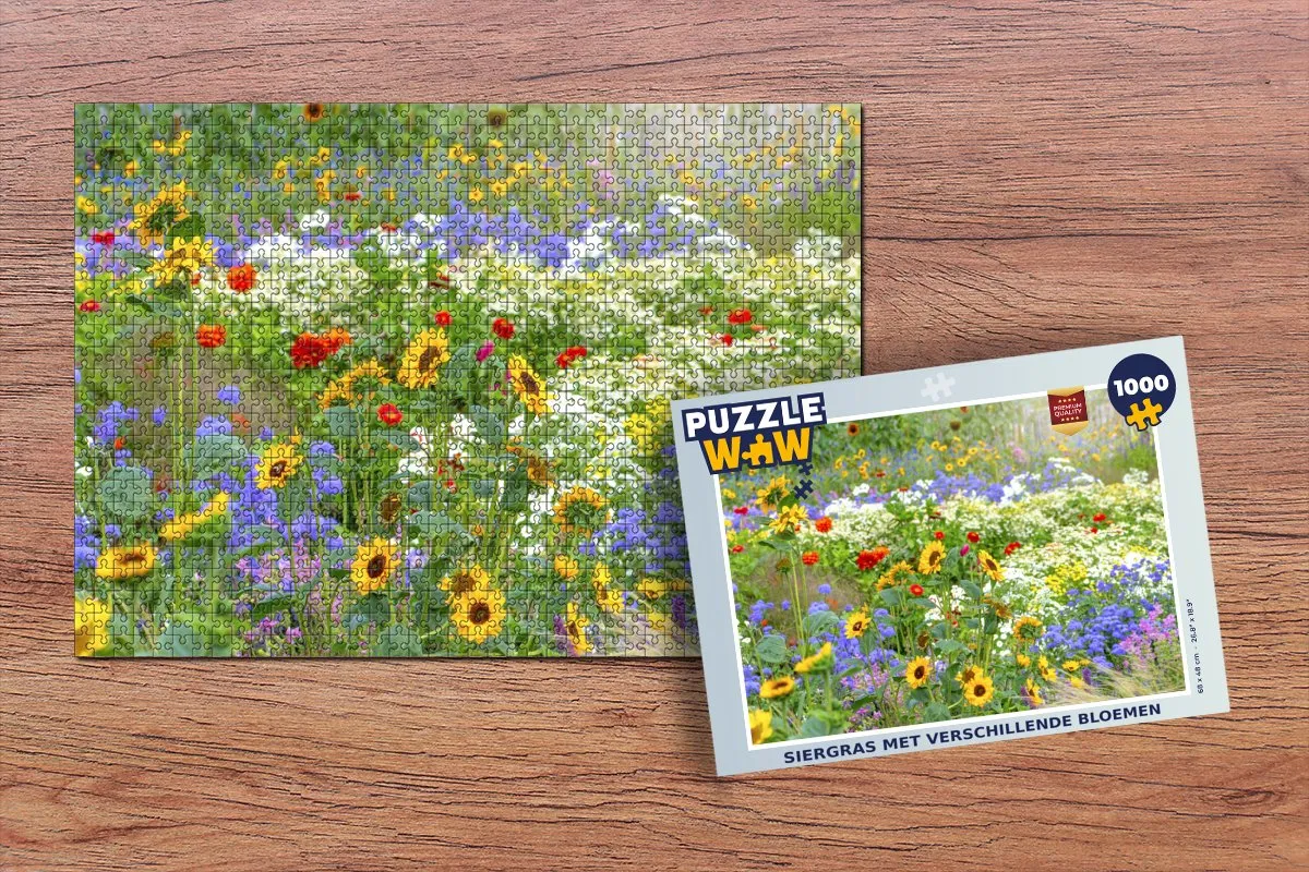 PuzzleWow Legpuzzel 1000 Stuks Siergras Multicolor