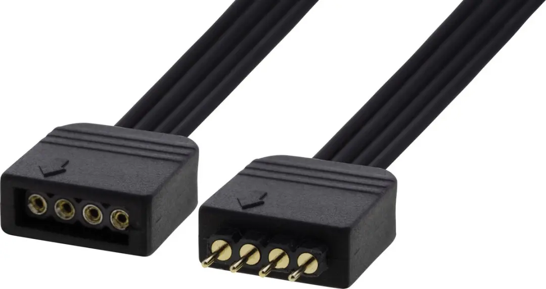 DELTACO GAMING GAM-057 LED Strip Verlengkabel, passief, 4-pins, 0,2 m, zwart