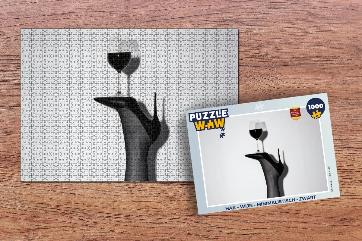 PuzzleWow Hak Wijn Legpuzzel 1000 Stuks - Zwart