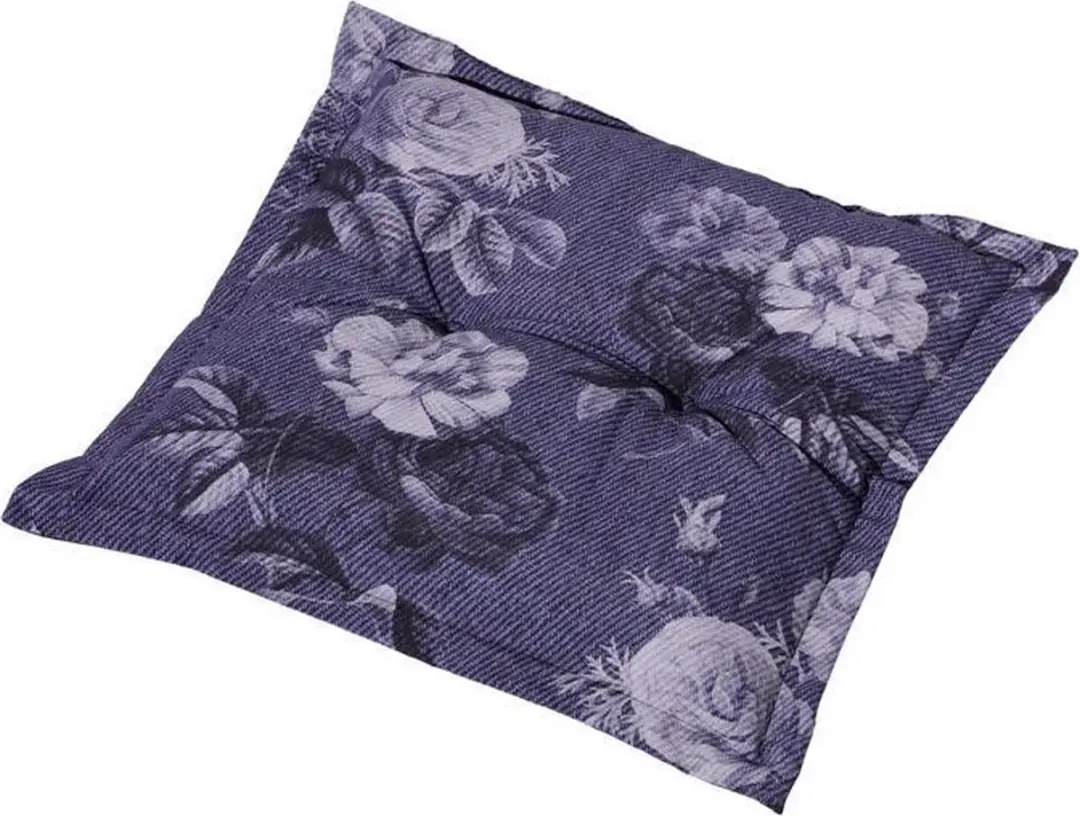 Madison hocker tuinkussen Denim flower 50x50 cm