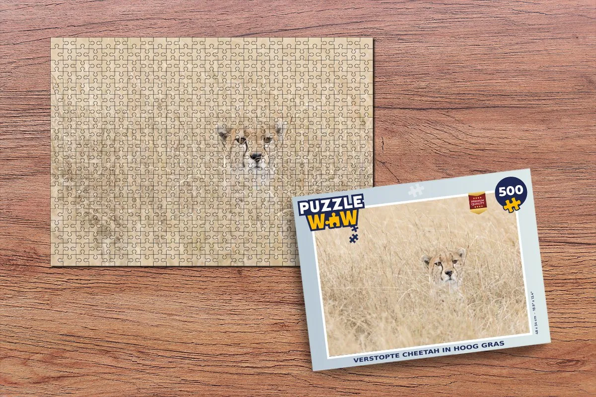 PuzzleWow Verstopte Cheetah Legpuzzel 500 Stuks - Multicolor