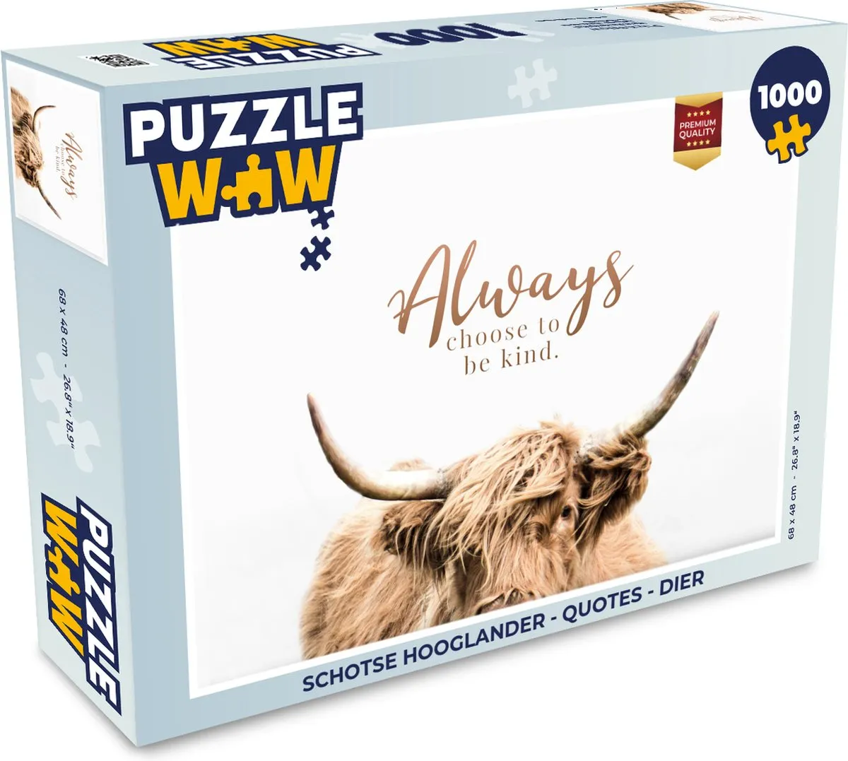 PuzzleWow Schotse Hooglander Legpuzzel 1000 Stuks