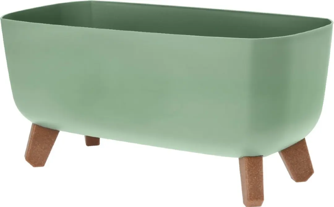 Bloempot op voetjes 39 x 19,5 x 22 cm, groen