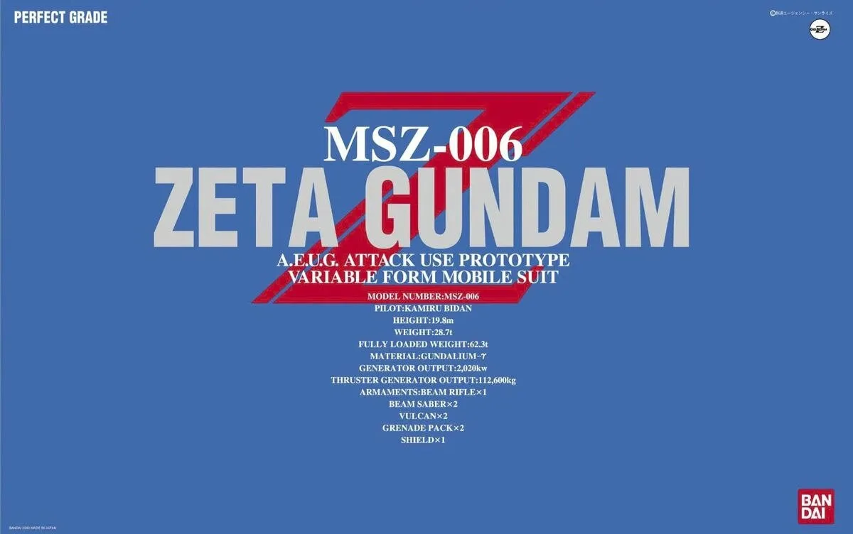 Bandai Namco MSZ-006 Zeta Gundam Gunpla