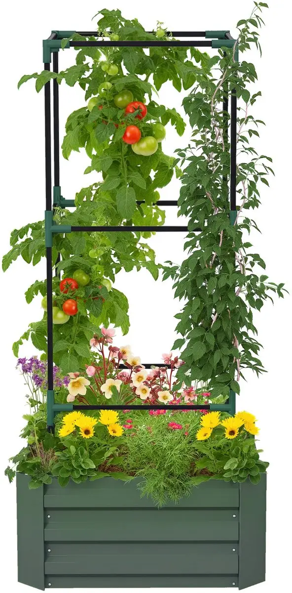 ECTEATOY® Plantenbak met Klimrek en Open Bodem