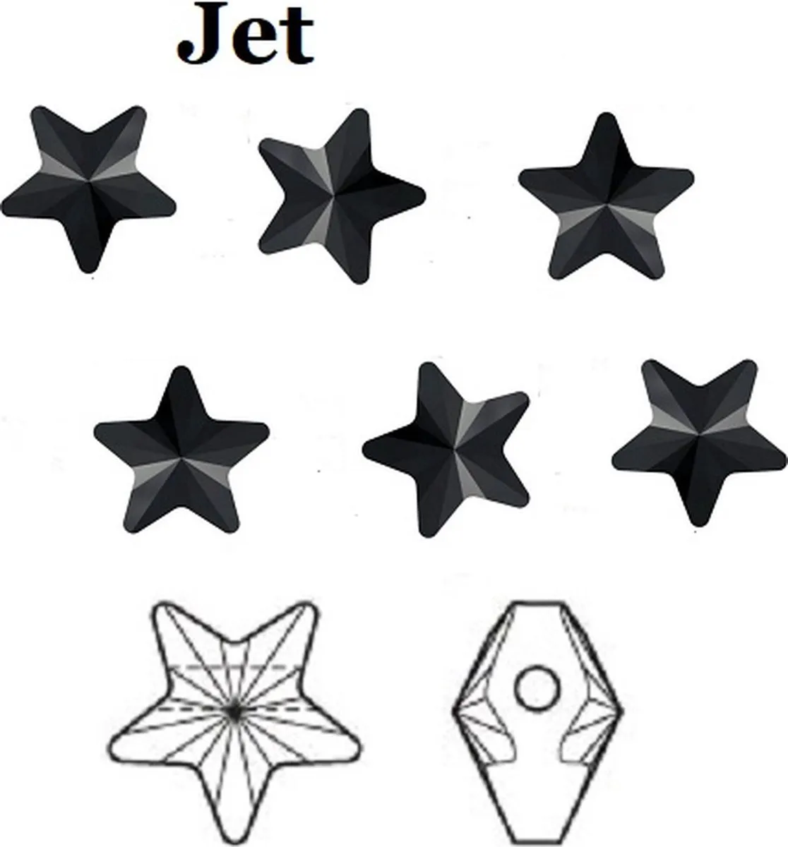 Swarovski Elements Sterkralen 8mm Jet