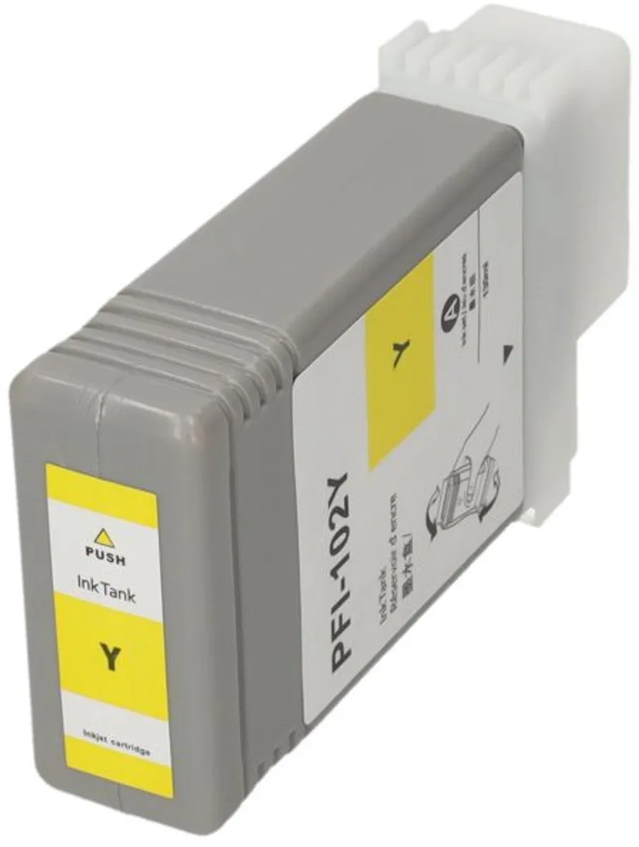 PrintAbout PFI-102Y Inktcartridge Geel - 130ml - Canon