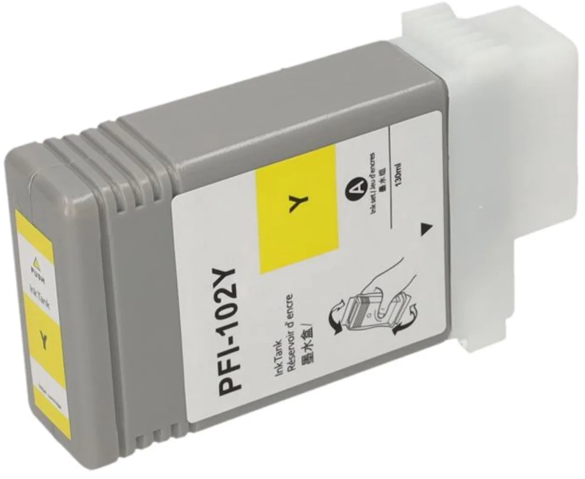 PrintAbout PFI-102Y Inktcartridge Geel - 130ml - Canon