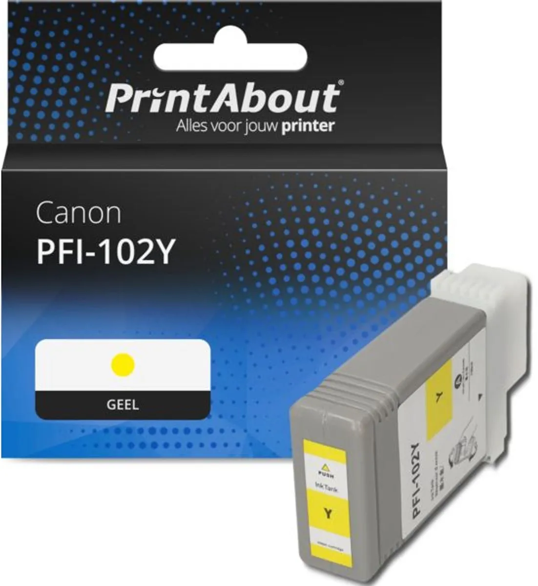 PrintAbout PFI-102Y Inktcartridge Geel