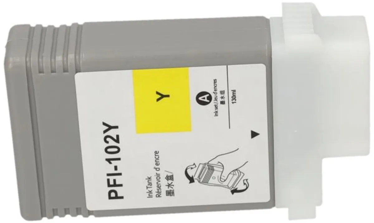PrintAbout PFI-102Y Inktcartridge Geel - 130ml - Canon