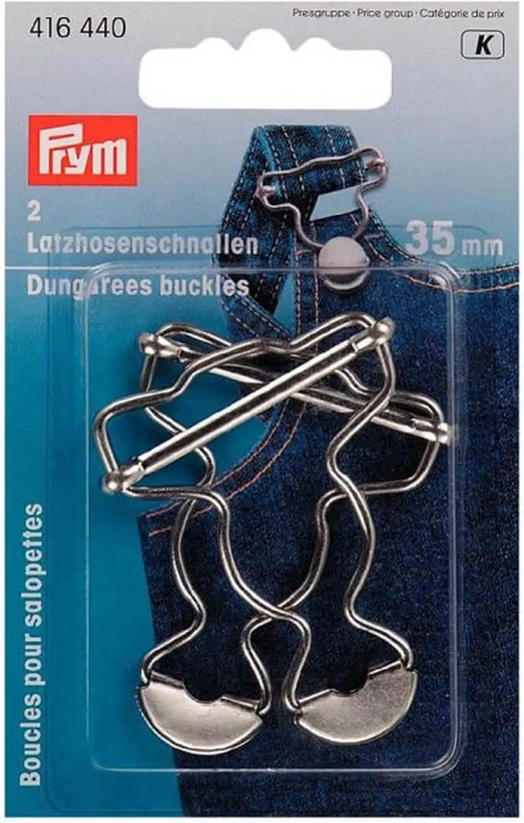 Gespen voor tuinbroeken 35 mm zilverkleurig 2 st.
